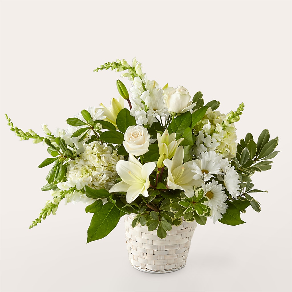 Ivory Elegance Floral Basket – Burlington In Bloom Inc, Burlington IA