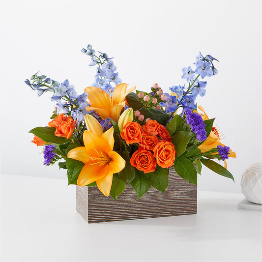 Radiant Citrus Box Bouquet –  Burlington In Bloom Inc, Burlington IA