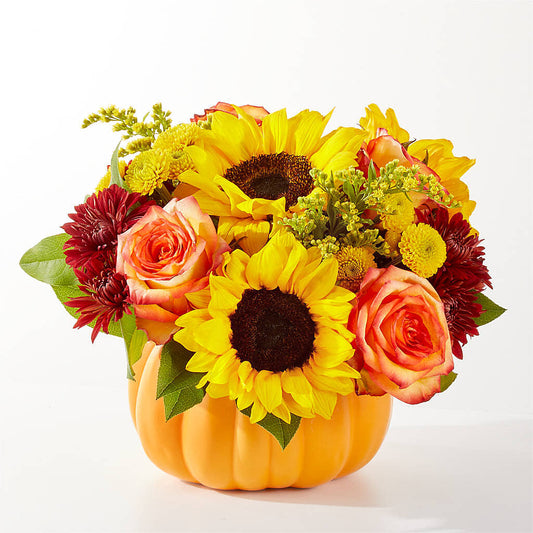 Golden Gourd Pumpkin Bouquet –  Burlington In Bloom Inc, Burlington IA