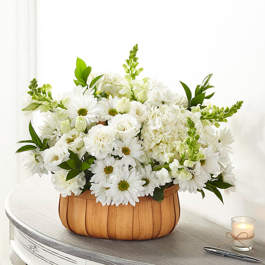 Pure Ivory Basket –  Burlington In Bloom Inc, Burlington IA